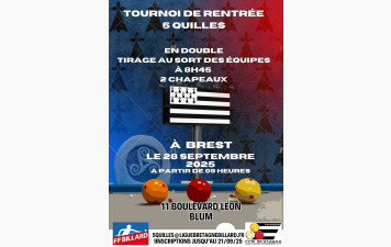 Tournoi de rentrée 5 Quilles en double à l'Académie 