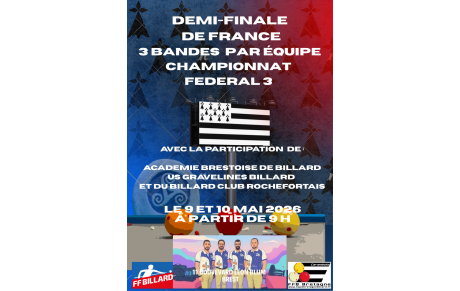 Demi-finale de France à l'académie ce weekend!